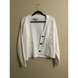 everlane cream, medium cardigan, 100% wool
